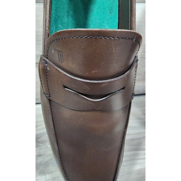 Tod\'s Men\'s Shoes Loafers 9.5 Brown Leather Penny Bar Italy Monogram Stamp main image 10